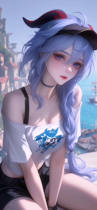 海边的二次元美少女