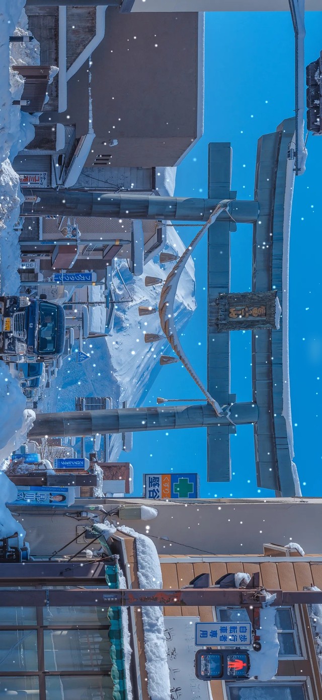 横屏雪景富士山