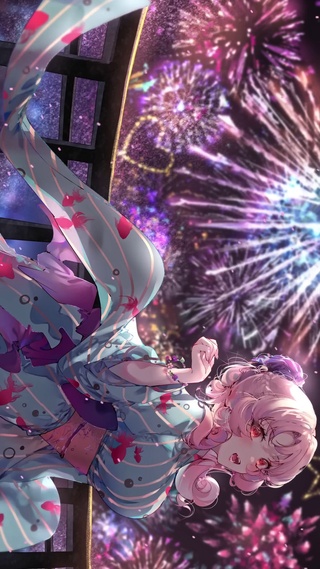 唯美烟花下的女孩