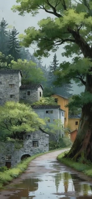 雨天乡村小路