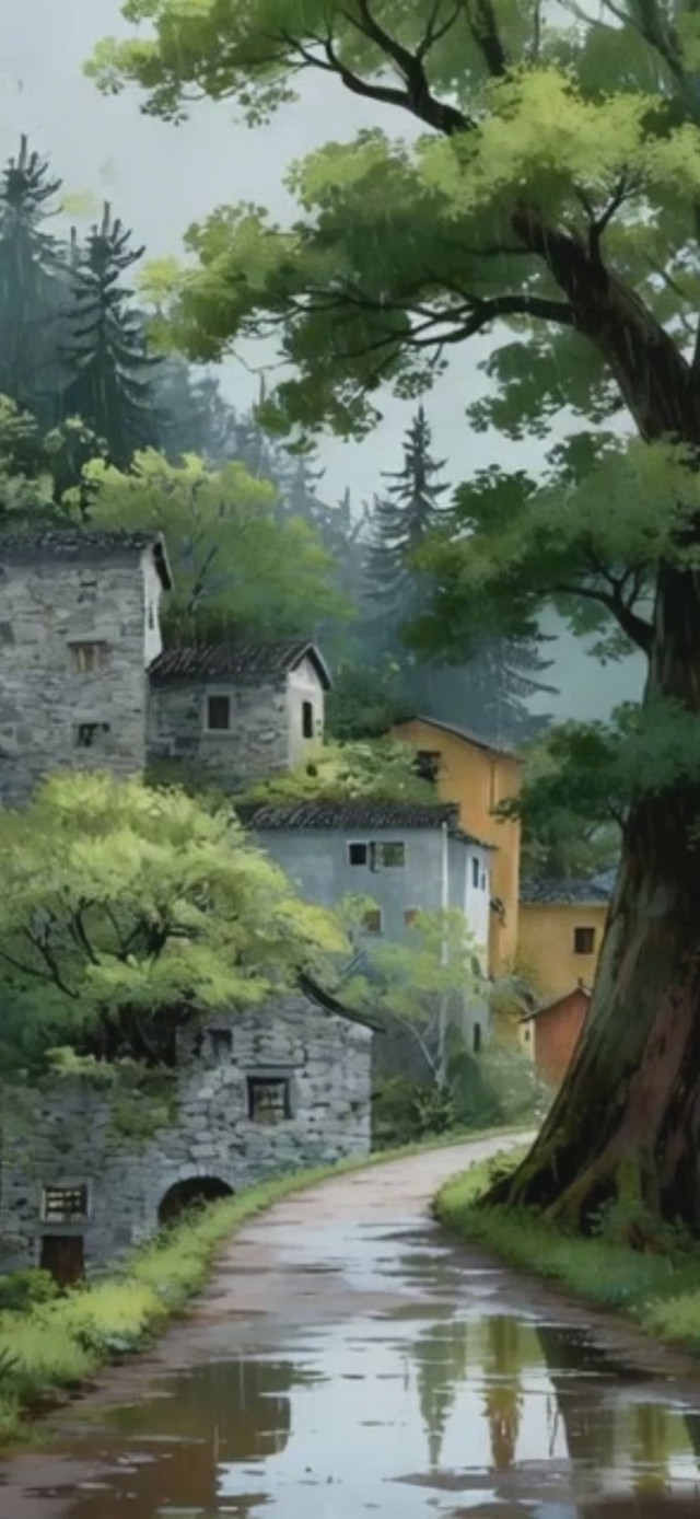 雨天乡村小路