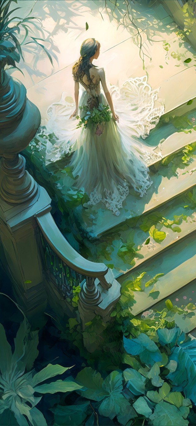 废墟新娘（护眼油画）