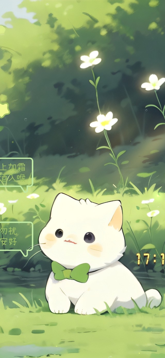 小清新插画萌猫 治愈	