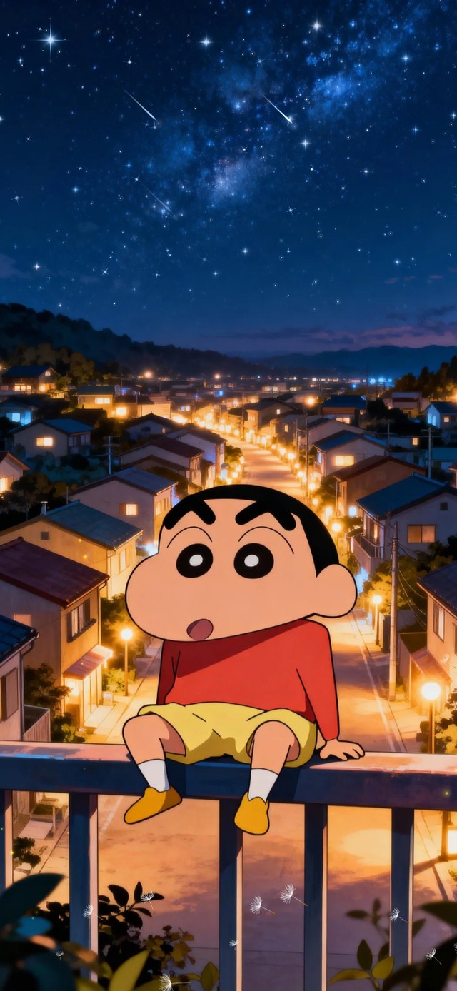 夜晚星空下小新