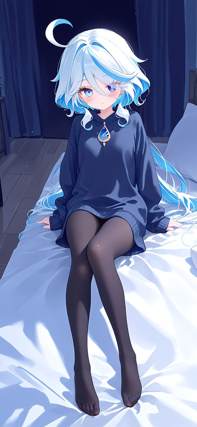 唯美白发黑丝少女