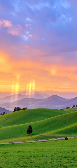 护眼晚霞风景