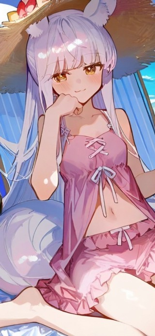 海边泳装少女-白金