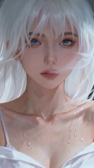 车内雨日的白色湿衫少女的私语