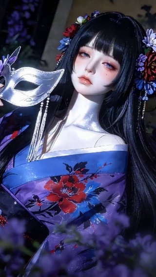 暗处微光面具少女