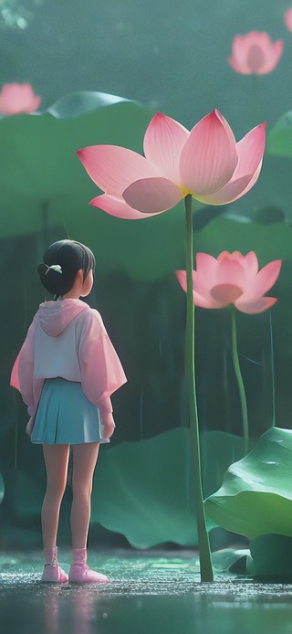 雨中莲花