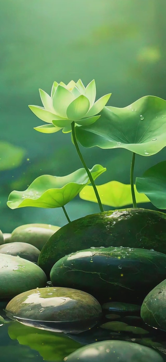清新石溪荷花
