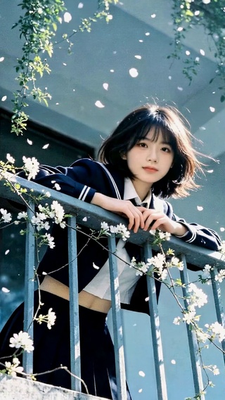 樱花下的少女