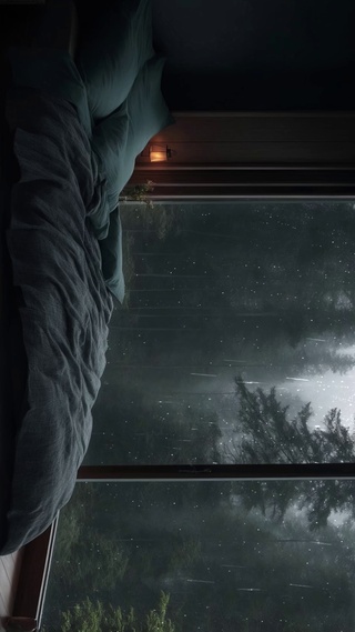舒适雨夜森林卧室