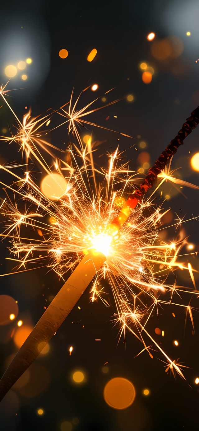 烟花仙女棒新年快乐