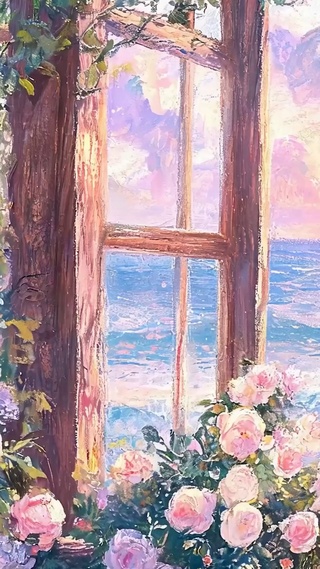油画海景