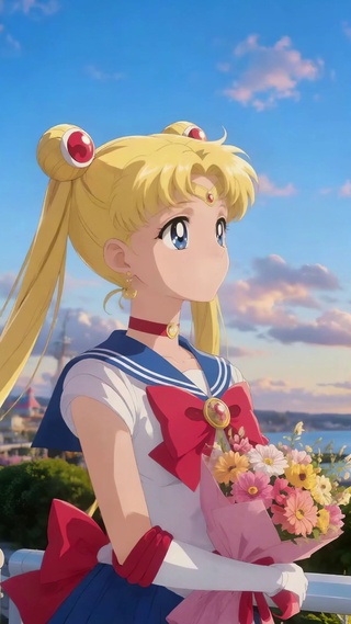 海边晚霞月野兔