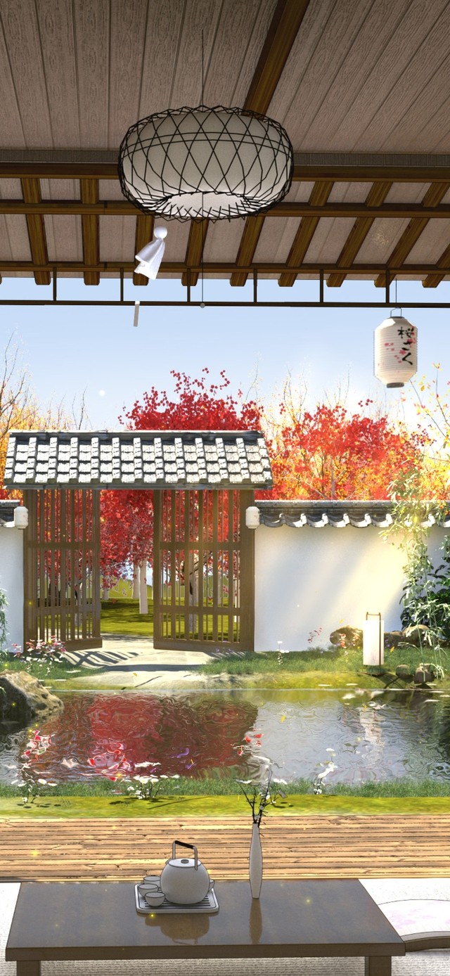 4K 日式庭院 正午