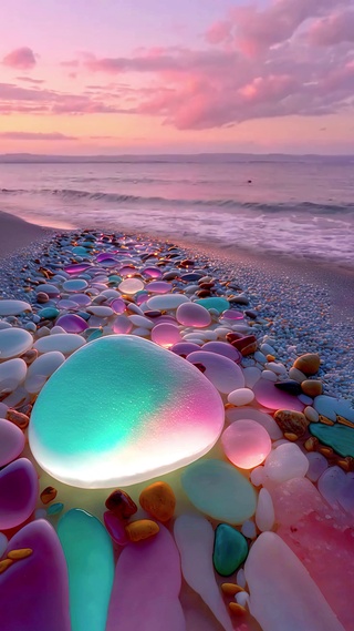 浪漫晚霞海滩