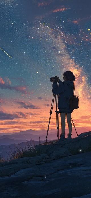 唯美夕阳少女