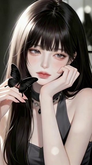 纯欲系暗调指尖蝴蝶少女