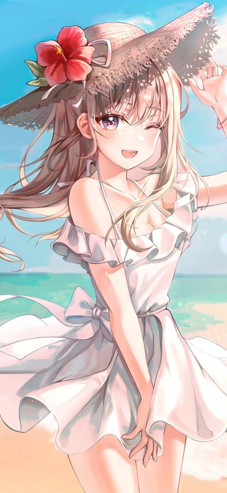 4K清纯可爱夏日海滩少女