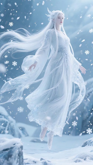 雪中美女