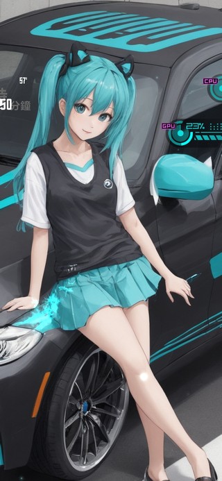 唯美香车美女-初音