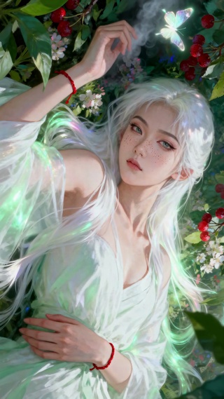 古风治愈系纯欲白发荧光美人儿