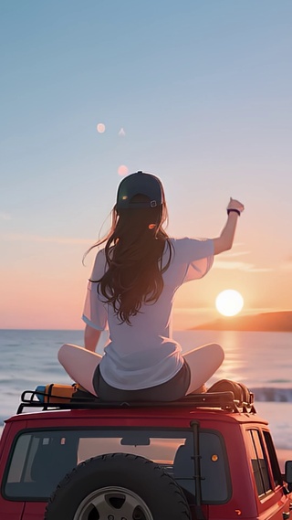夕阳女孩