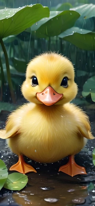 雨中小鸭子