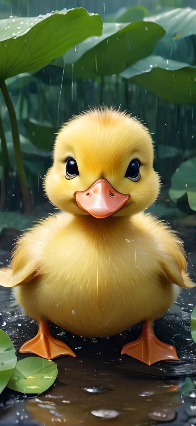 雨中小鸭子