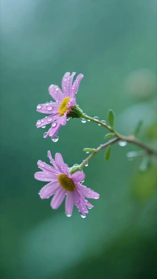 雨中小紫菊