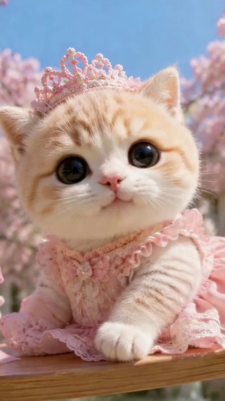 樱花秋千可爱公主萌猫