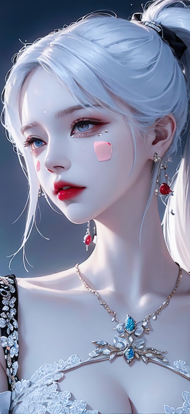 纯欲系纯白银发女孩