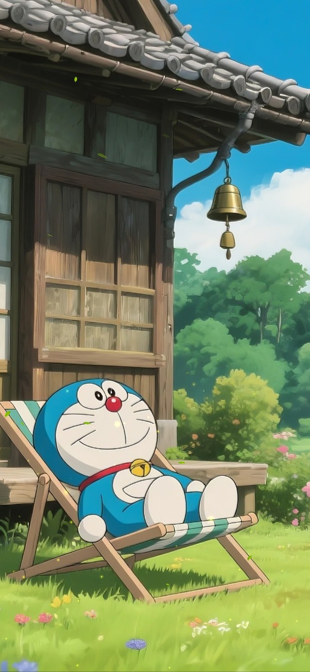 清新草地机器猫