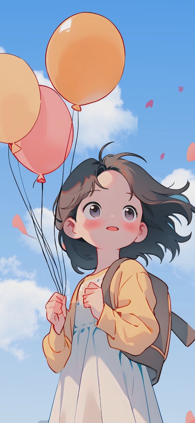 蓝天下的小女孩