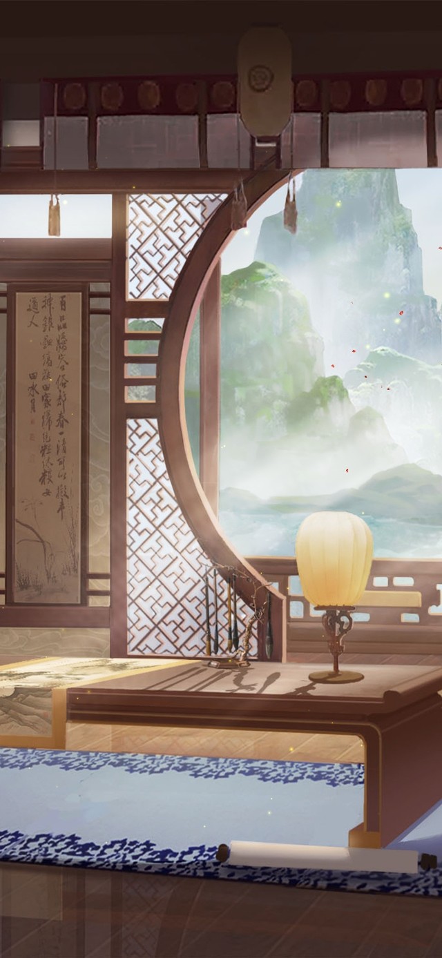 4K唯美古风书法庭院