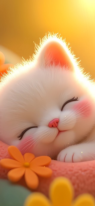 可爱花朵猫咪