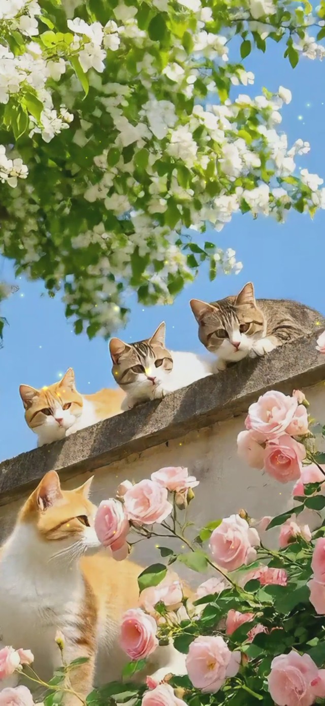 护眼墙头小猫