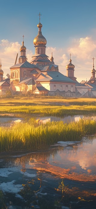 宁静俄式风情乡村