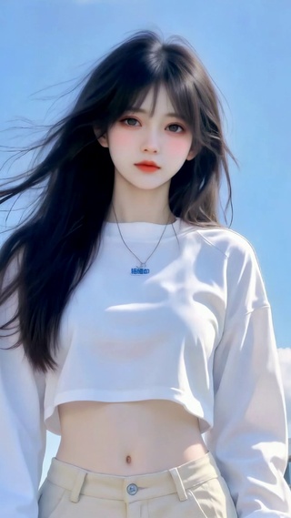 晴空下的清纯少女