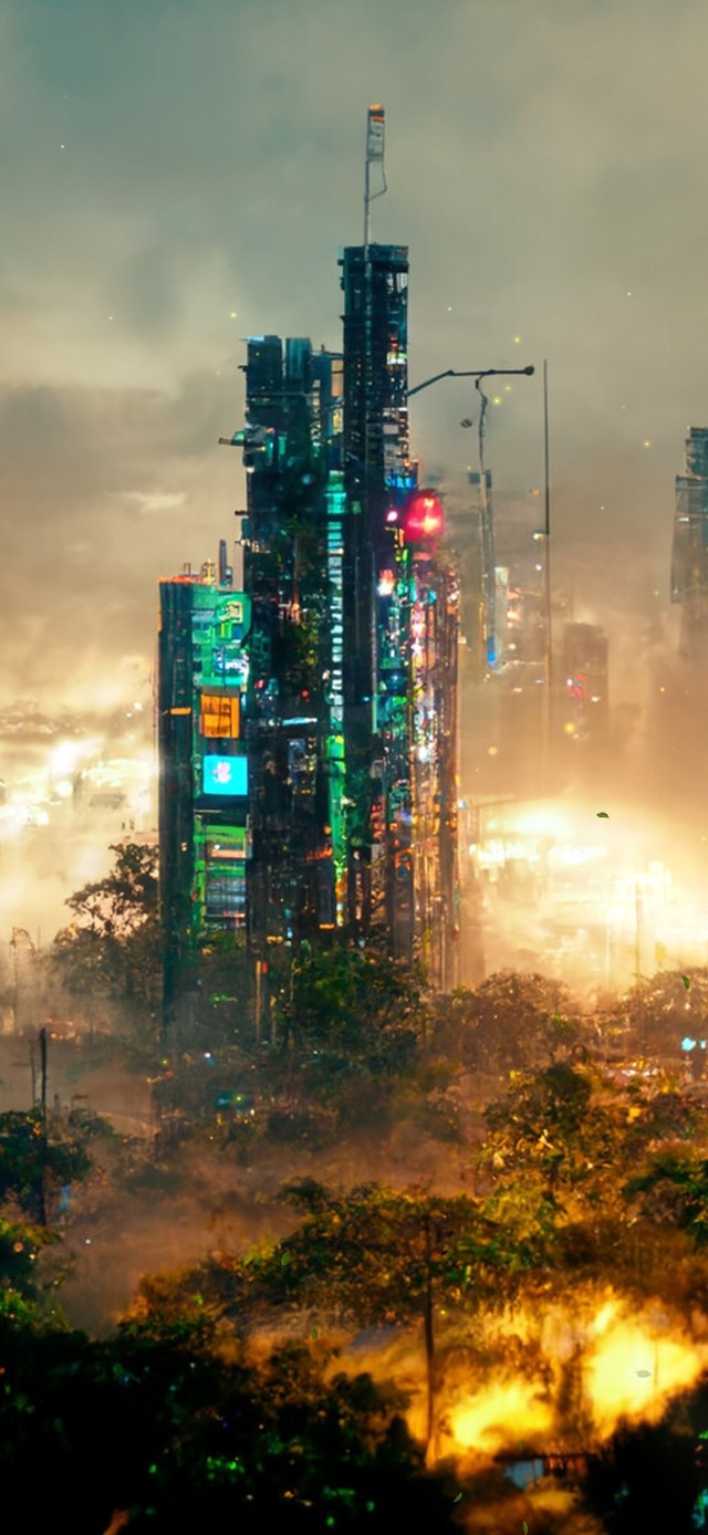 4K赛博朋克科幻城市