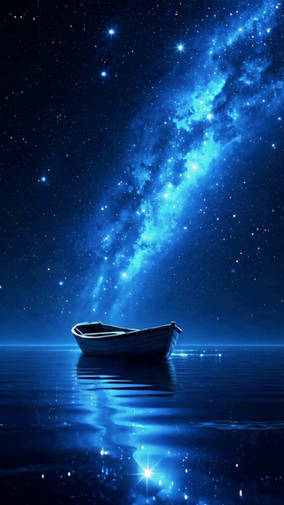星空下的小船