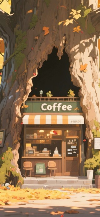 树洞中的咖啡店