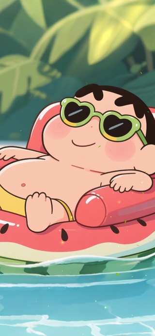 夏日泳池小新