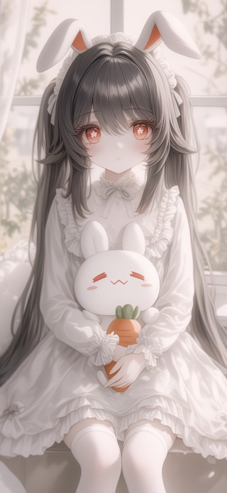 雪墨壁纸丨胡桃丨兔耳少女丨