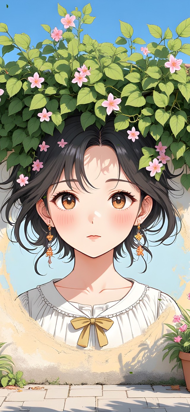 美丽女孩墙绘