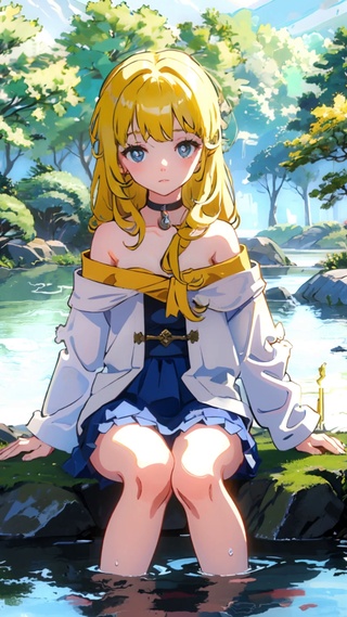 溪边少女