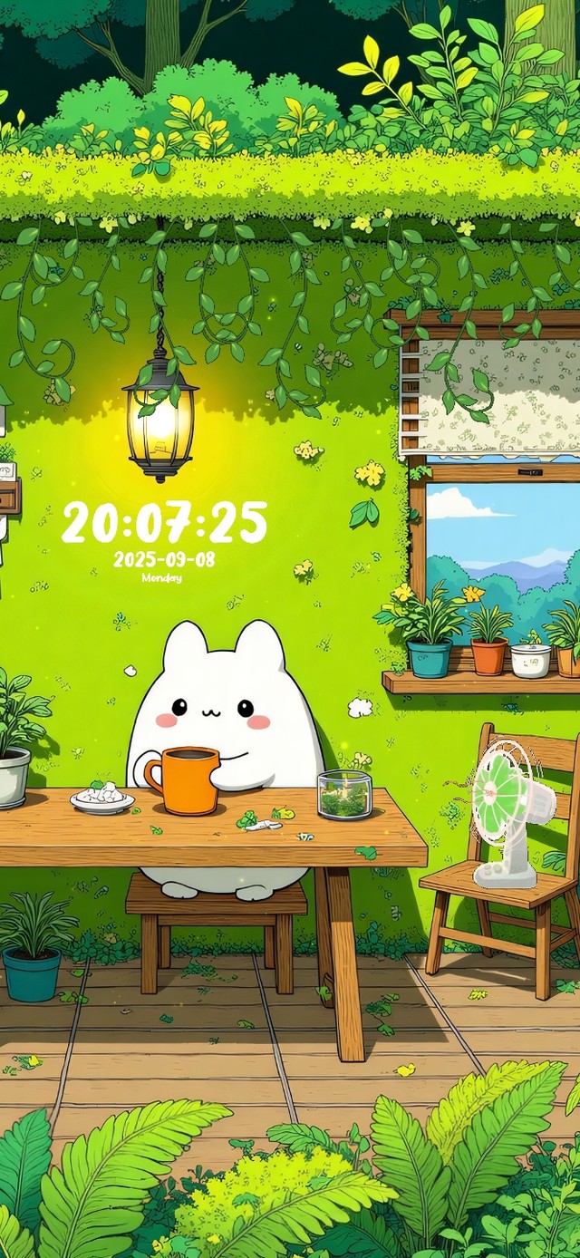 护眼森系下午茶团子