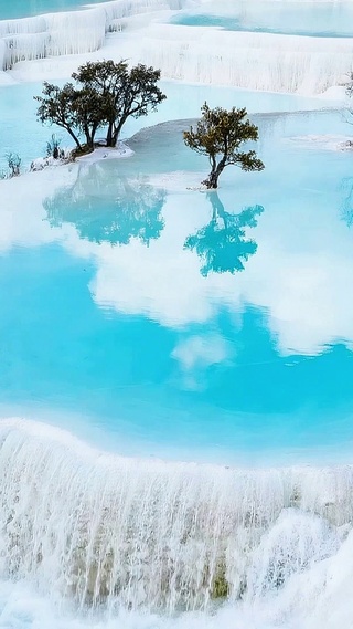 唯美白色水台4K